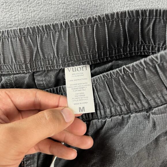 Vuori Pants Mens Medium Gray RipStop Camo Climbing Hiking Drawstring Stretch - Picture 4 of 9